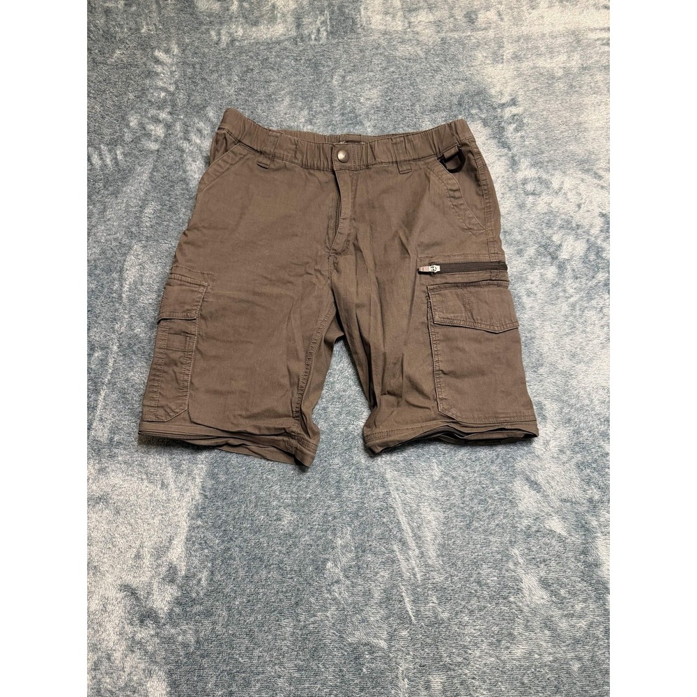 BC Clothing Mens Cargo Shorts 32 Brown Woven Casual Outdoor Stretch Utility